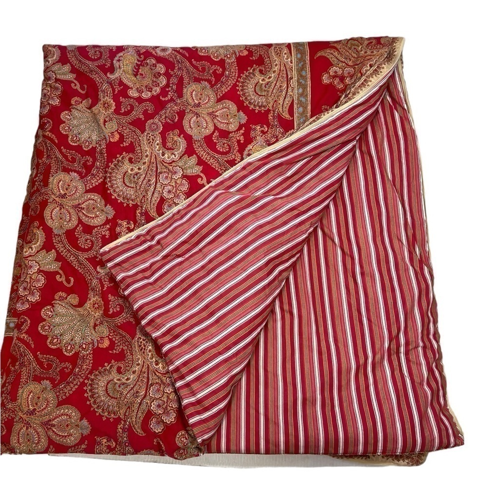 Chaps Ralph Lauren JULIETTE  Queen Floral Paisley Stripe Reversible Comforter